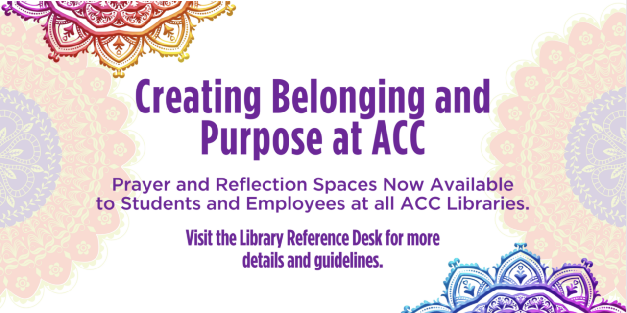 New Prayer & Reflection Space Available for ACC Students and Employees